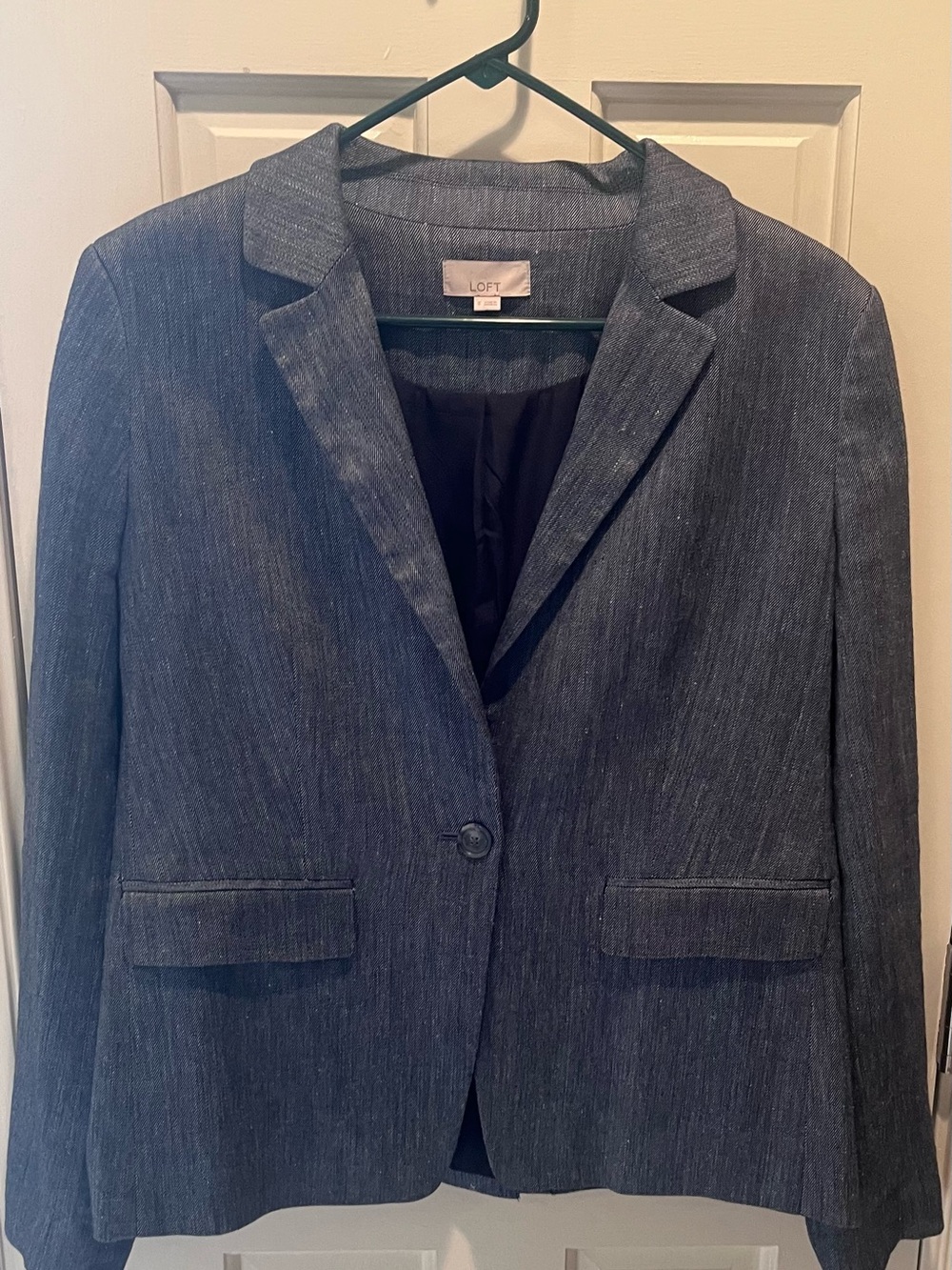 LOFT Women's Blue Single-Button Blazer